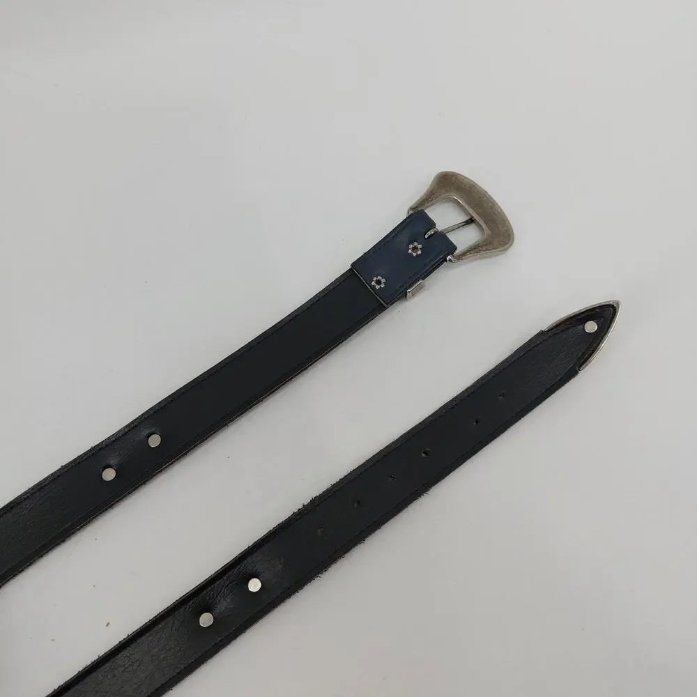 Gotcha Covered Navy Blue Concho Belt Vegan Leather Western L